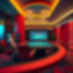 A virtual casino streaming setup showcasing a high-tech gaming table.