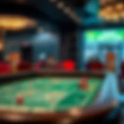 Detailed layout of a craps table showcasing various betting options